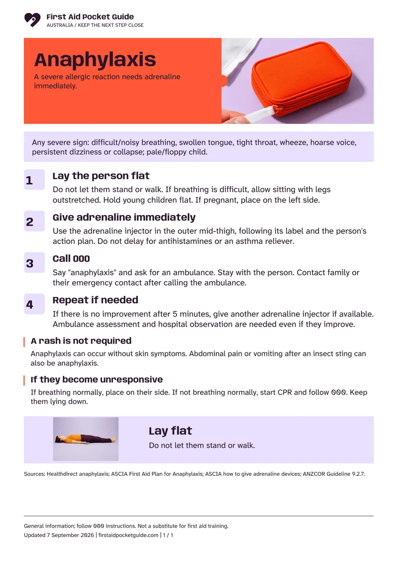 Actual A4 document preview: Anaphylaxis. The full text follows below.